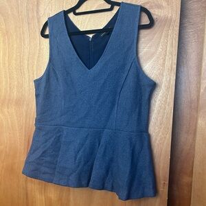 Banana Republic Elegant Blueish-Grey Peplum Sleeveless Top Sz 12
